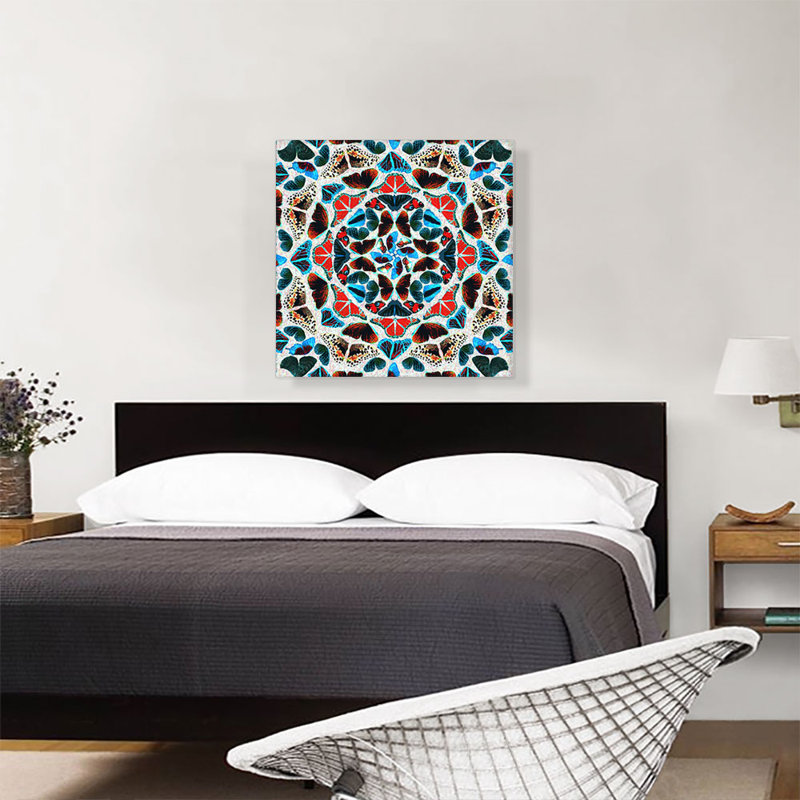«Butterfly Kaleidoscope Wings Insect Tan», impression sur toile tendue, H 26 po x l 26 po x P 1,5 po