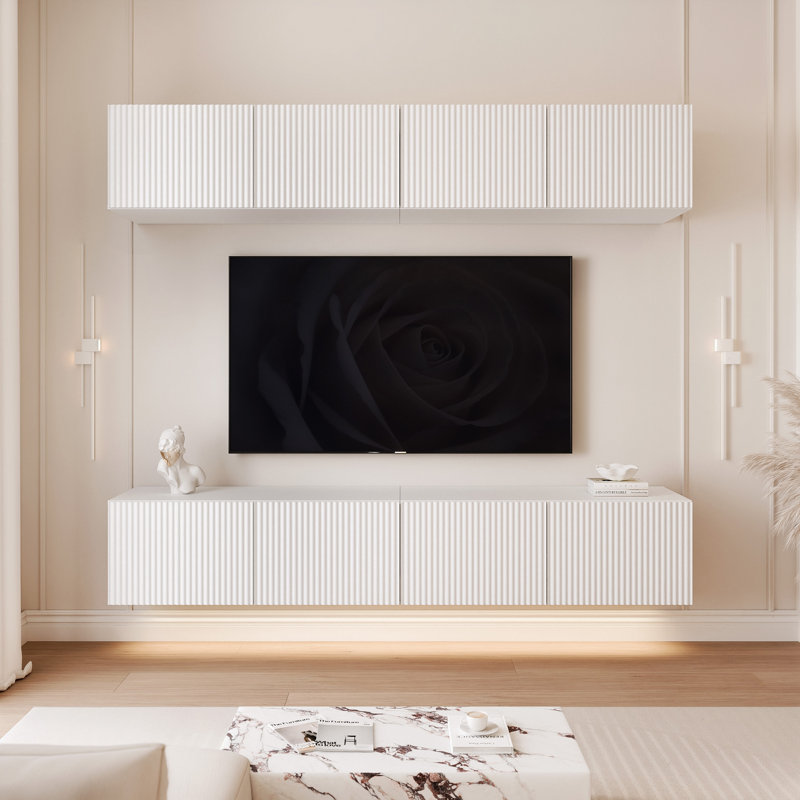 Unfinished TV Stand for TVs up to 85", White Matt