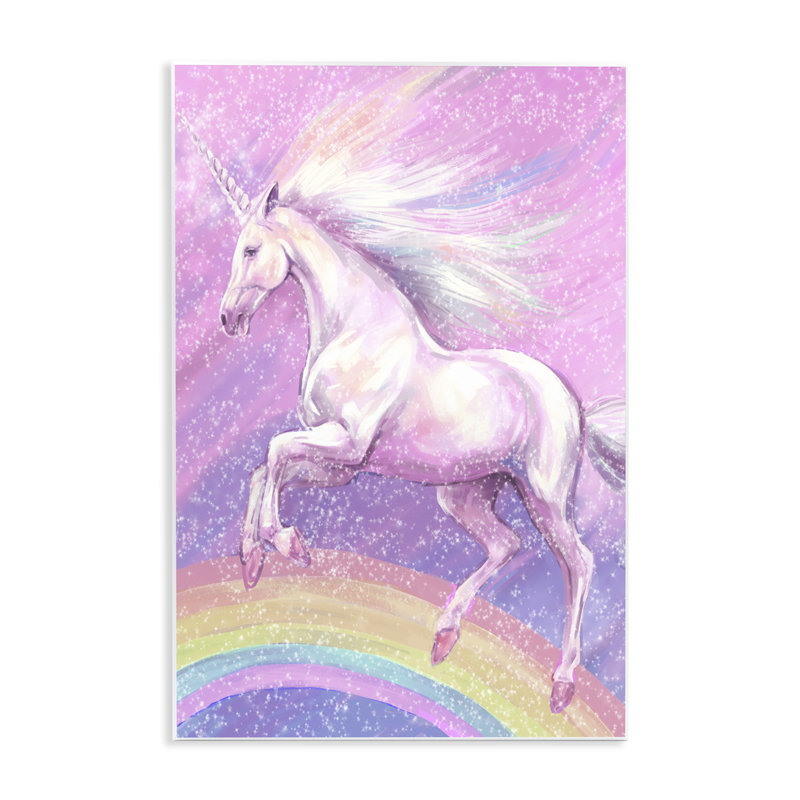 " Rainbow Unicorn Scene " by Ziwei Li, 19" H x 13" W x 0.5" D