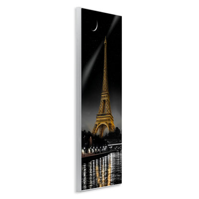 Plaque murale tour parisienne avec croissant de lune, design par CAD Designs