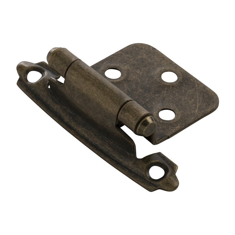 Encadrement de surface à fermeture automatique à surface variable - laiton antique - charnières de porte d'armoire (ensemble de 10)