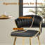Tabouret de comptoir moderne en velours de 25,2 po avec accents dorés, conception ergonomique et siège moelleux pour îlot de cuisine et bar-1441586483