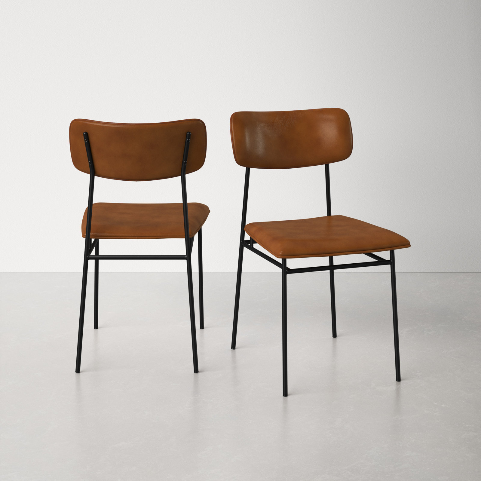 Turin Leather Dining Chair, Brown Pebbled Top Grain Leather