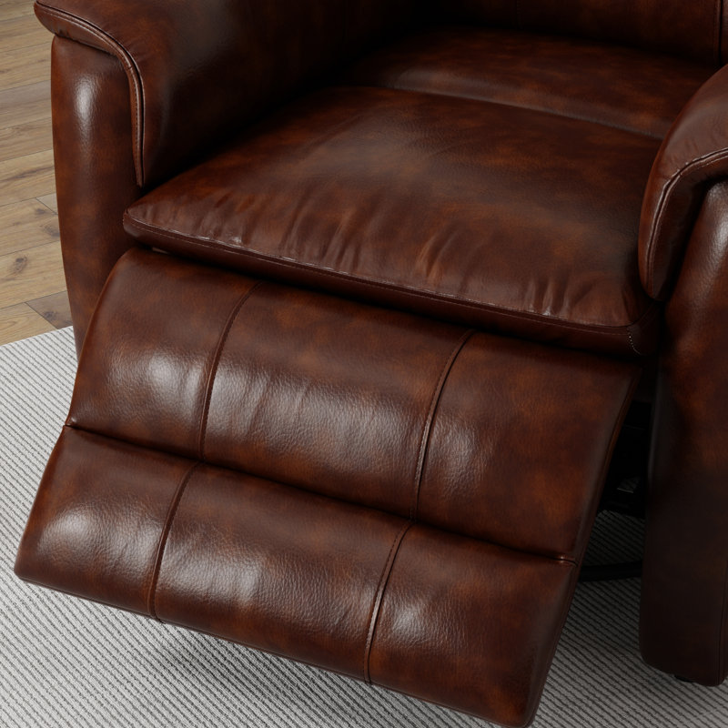 Endston Swivel Glider Recliner with Manual Footrest, Cognac