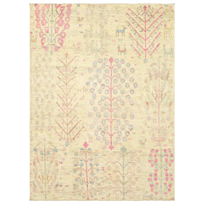 New Afghani Oushak Tree Wool On Cotton 9' X 11'10" Beige