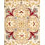 Tapis unique noué à la main Keenan - ivoire / rouille / jaune, 6 pi 2 po x 6 pi 7 po