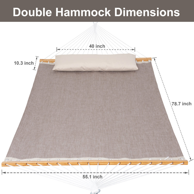 Hamac double avec support Sharena, Couleur brune unie