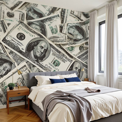 Murale auto-adhésive moderne pour la chambre à coucher l 100 po x H 69 po Peel and Stick