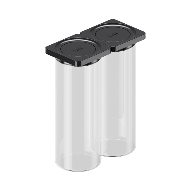 Lot de 2 grands contenants de conservation en verre Cliik Press, 2,4 L, Noir