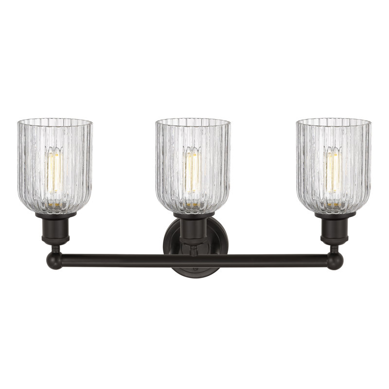 Edison Northgate 3 Light 23" Bath Vanity Light Shade, Clear, Oil Rubbed Bronze
