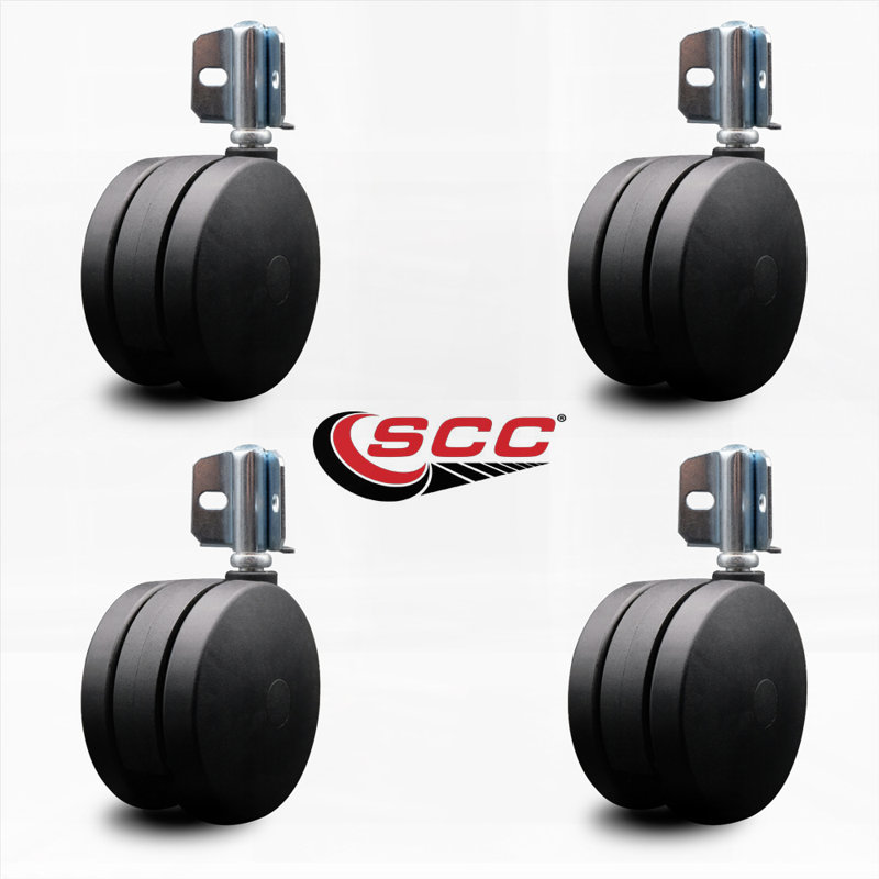 4 Inch Extra Large Heavy Duty Twin Wheel Caster Corner Mounting Bracket Set of 4