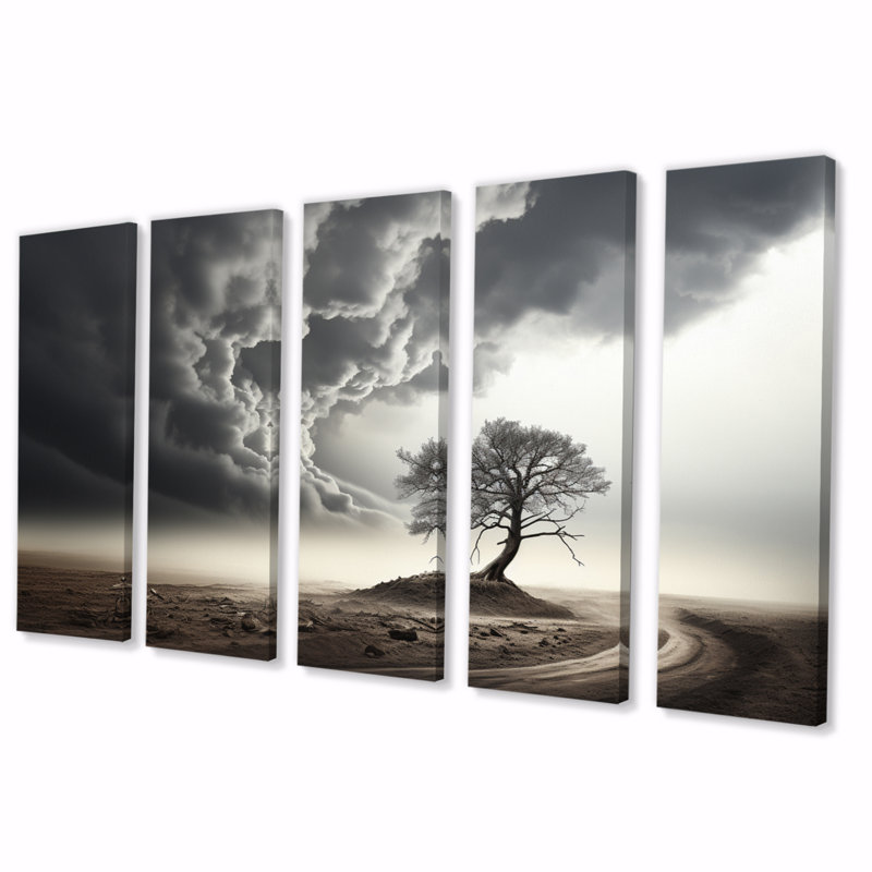 Tempête de tempête tempête sur toile, impression de 5 pièces