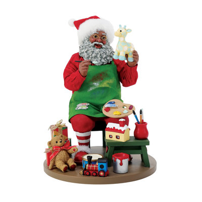 Possible Dreams Christmas Traditions Santa Making Hand Painted Toys Figurine 9 Inch