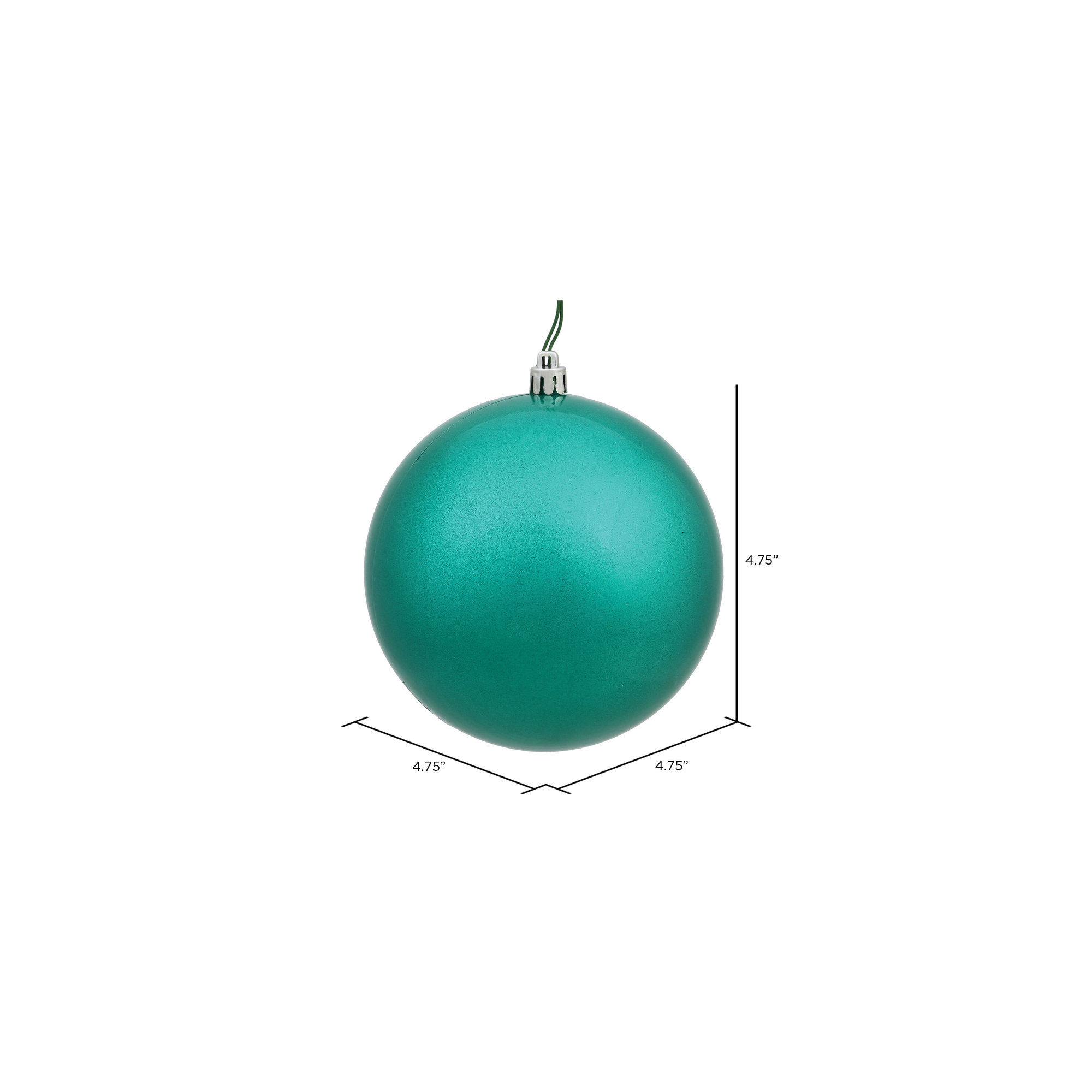 Holiday Décor Ball Ornament, 4.75" H x 4.75" W x 4.75" D, Seafoam Candy