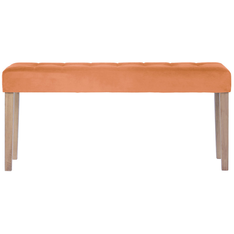 Velvet Bench, Orange, 48 cm H x 104 cm W x 35 cm D