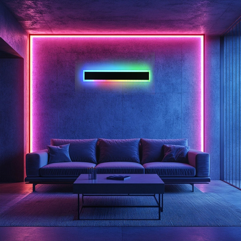 Outdoor RGB Long Wall Lights, 2 Pack RGB/Warm/White Dimmable Modern Led Wall Lighting, Ip65 Waterproof Long Wall Sconce For Outdoor/Indoor Party Gathering