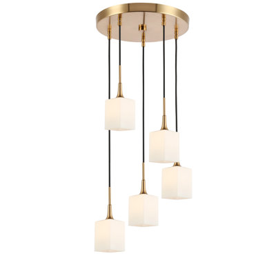 Luminaire suspendu grappe à 5 lumières Shults