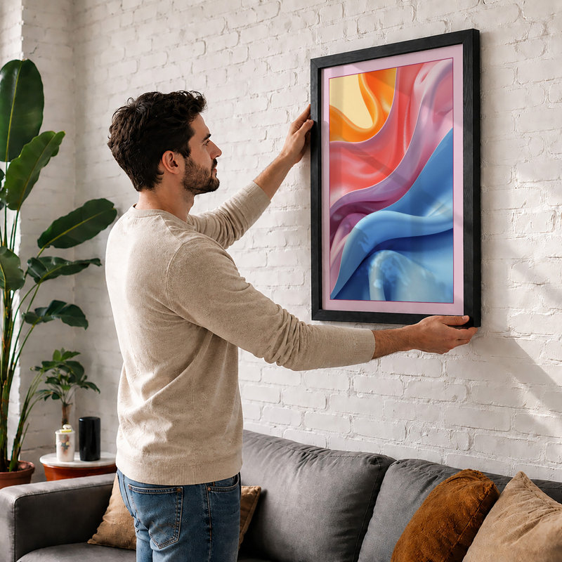 Flowing Ribbons Abstract - Framed Print, Walnut, A1 - 84.1 x 59.4 cm