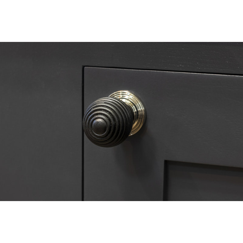 Ebony and PN Beehive Cabinet Knob 38mm Set of 6