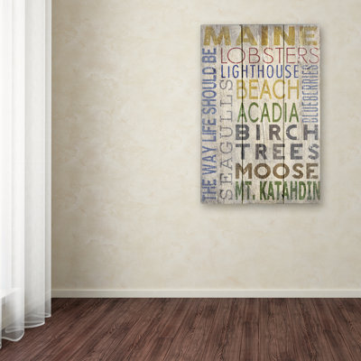 « maine », art textuel sur toile tendue