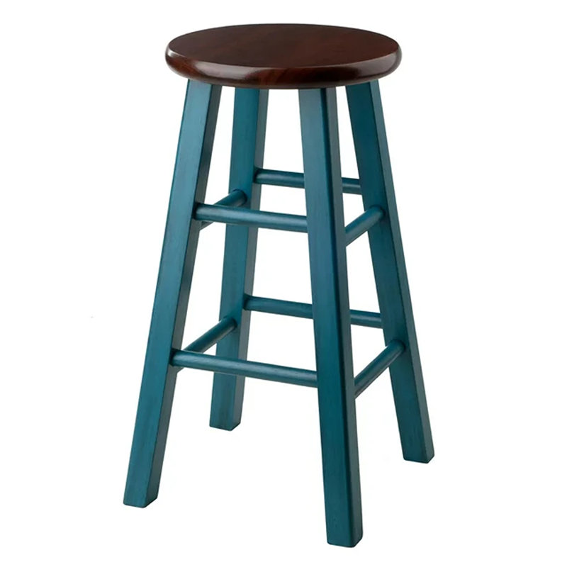 Tabouret de bar Azaya, Bleu sarcelle, Tabouret de comptoir (siège d'une hauteur de 24,2, 1