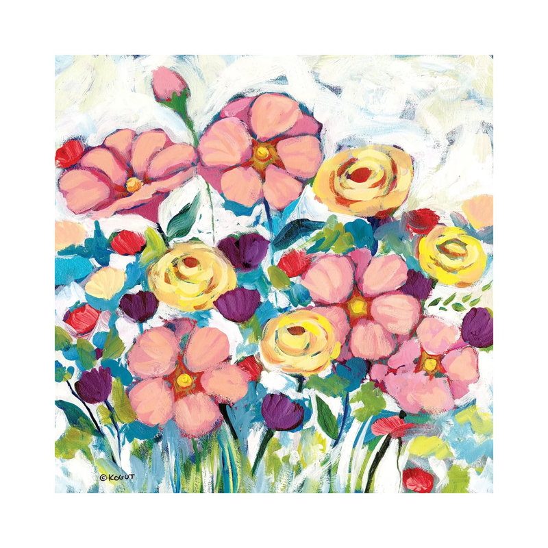 Floral VII 1 Piece Painting on Canvas, 45.72cm H x 45.72cm W x 1.91cm D, Wrapped Canvas