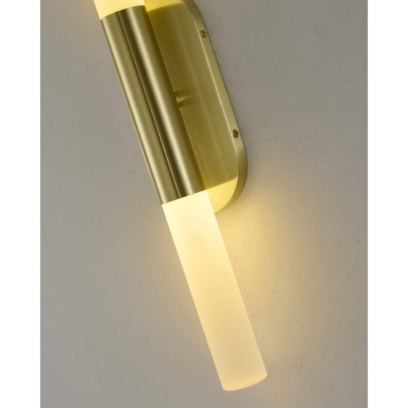 Modern 2-Light Brass Wall Sconce 