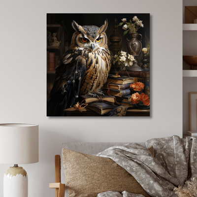 Art mural hibou brun de la Renaissance