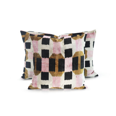 Geometric Shapes Velvet Throw Pillow