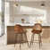 Moulton 360° Swivel Bar Height Stools Solid Back Bar Chairs with Backrest, Footrest for Kicthen/Bar