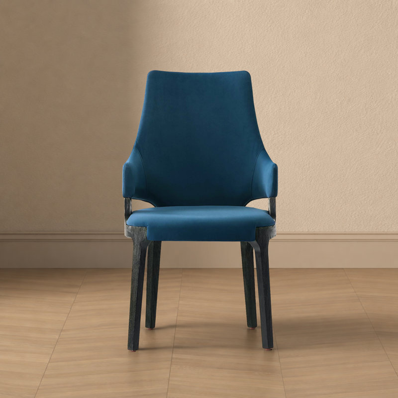 Chaise de salle à manger rembourrée Kara, Bleu