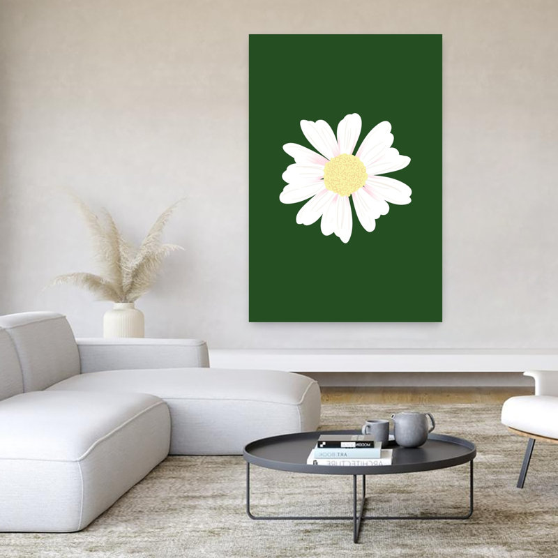 Art floral mural marguerite blanche, H 60 po x l 40 po