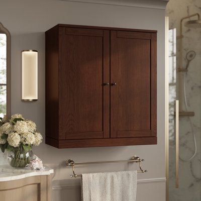 Armoire murale de salle de bain en chêne européen à 100% avec portes Shaker Palace Imports Premium, l 32 po x H 35,75 po