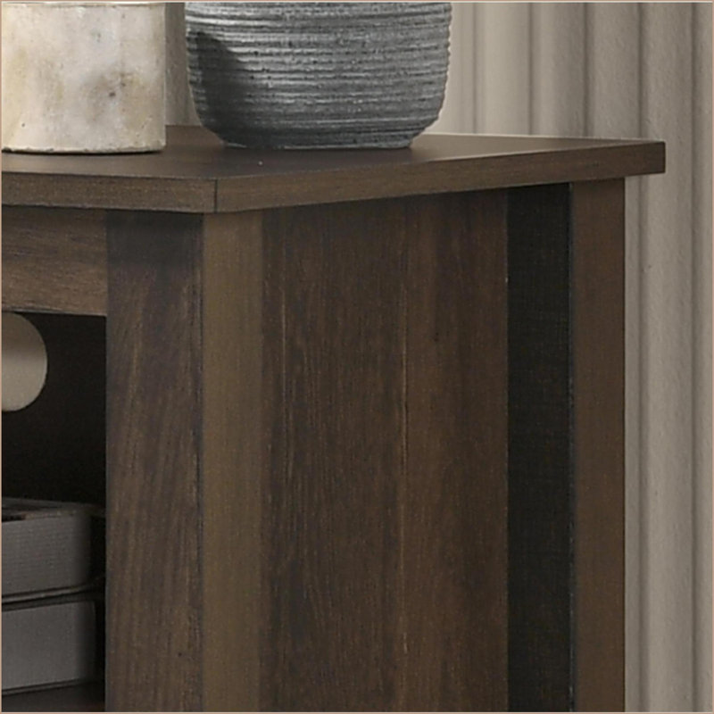 TV Furniture | Benito Dark Dusty Brown 70” Wide TV Stand with Open Shelves &amp; Cable Management | Brown | TV Size 70-79”