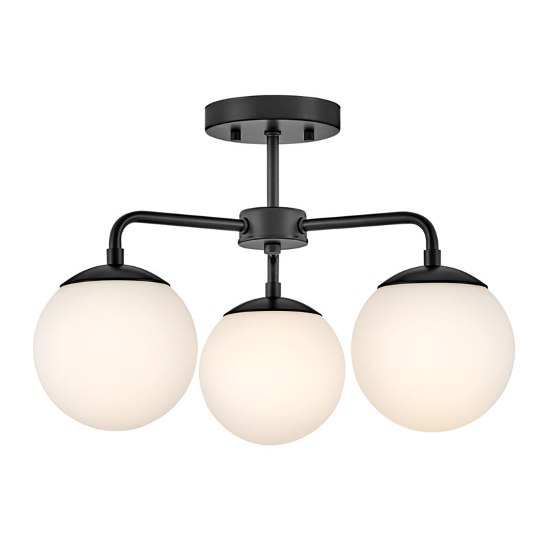 Plafonnier semi-encastré 20 po 3 lumières Kobie, Noir