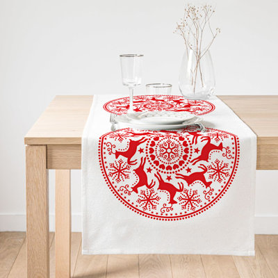 Chemin de table de Noël et des Fêtes - coloré et festif, idéal pour la décoration des Fêtes
