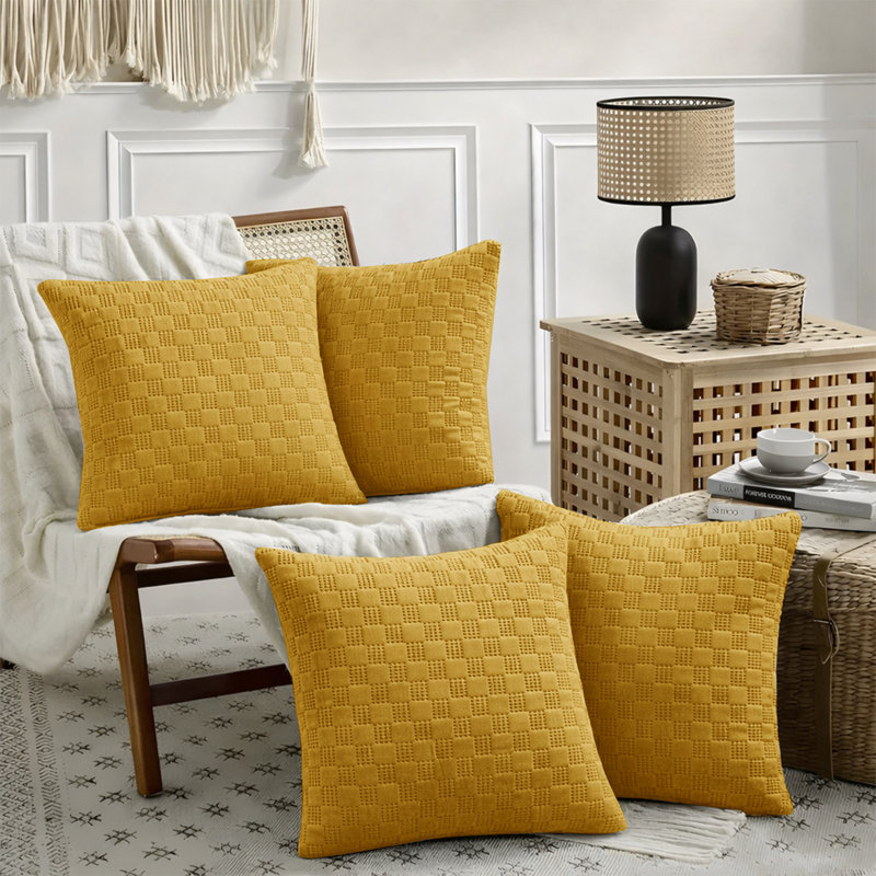 Albelo Square Cushion Pad, Ochre