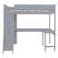 Lit mezzanine double avec bureau et tablette - Gris-749802817