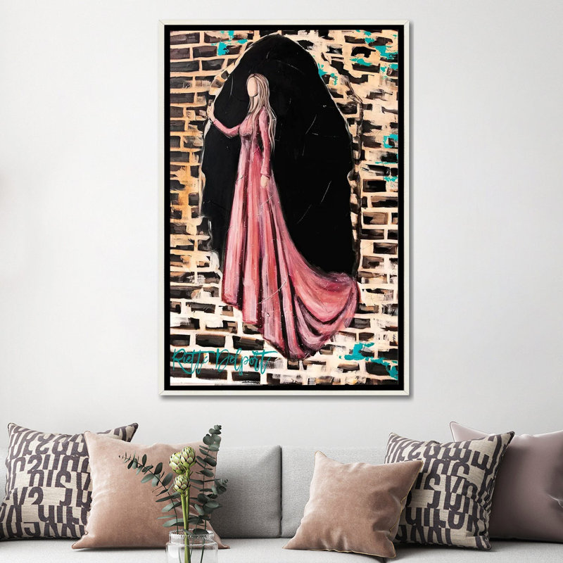 «A Queen Will Always», reproduction d'art sur toile encadrée, Blanc patiné, Impression sur toile flottante sans passe-partout