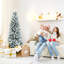 Arbre de Noël blanc réaliste pin floqué / givré-1033231568