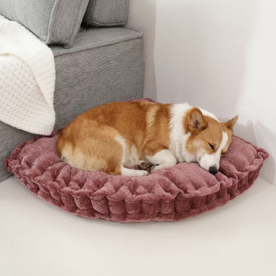 Corner Floor Cushion For adults or pets, Floor Pillow, Gap Filler Between Bed and Wall for Sitting or Yoga, Pizza Cushions Thick, Living Room, Fireplace, 22*22in-Red