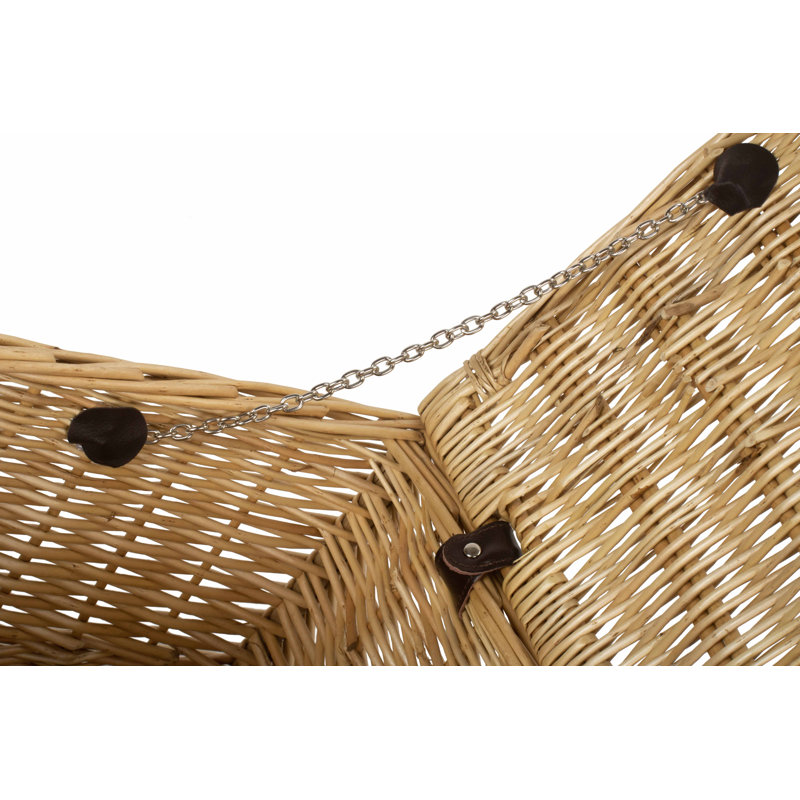 Wicker Empty Hamper Basket, 25cm H x 51cm W x 35cm D, Buff 