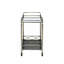 Matiesen Clear Glass & Antique Gold Finish Serving Cart (Not Include Stools)