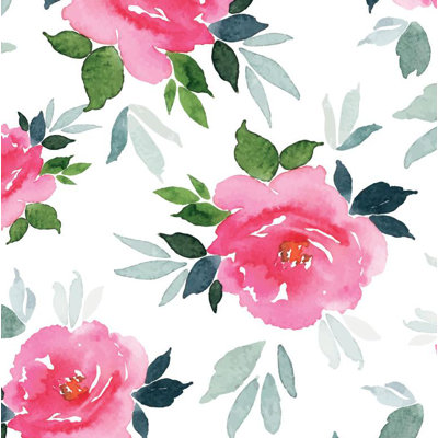 Simoney Peonies Floral Vinyl Wallpaper Roll by Jamie Graney