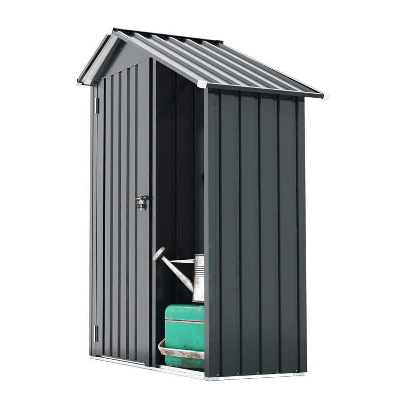 Rangement en métal 2 en 1 avec fonction imperméable, idéal pour une utilisation intérieure et extérieure, assemblage facile, objets de valeur à compartiments verrouillables, brun, tablette pouvant supporter jusqu'à 70 lb, abri de jardin compact en bois de chauffage