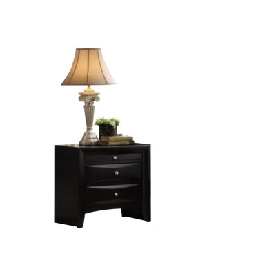 Table de chevet noire avec joints anglais - Mobilier de rangement spacieux 20 po x 14 po x 6 po