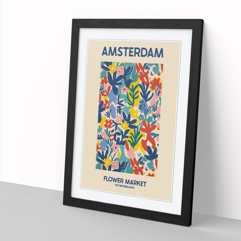 Amsterdam Flower Market Exhibition 3 - Single Picture Frame Print on Wood, 64cm H x 46cm W x 2cm D