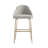 Gracie Modern Vegan Leather Upholstered Stainless Steel Barstool in Stone Gray and Gold-658843864-659403854