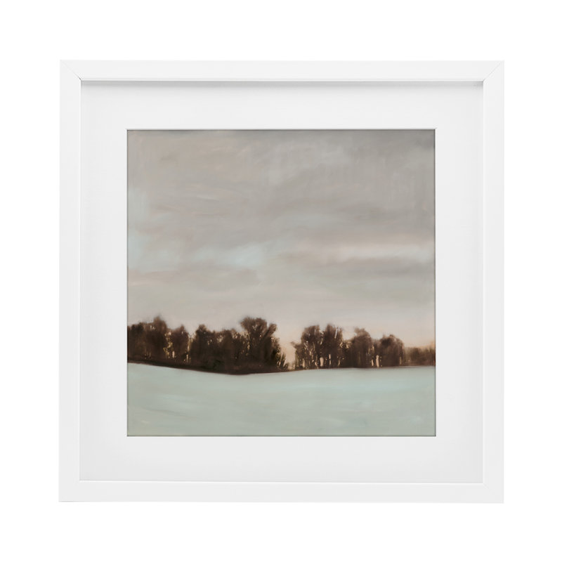 Sundown Snow Scene, reproduction encadrée sous verre, conception de Megan Lightell, H 16 po x l 16 po, Cadre blanc côtier