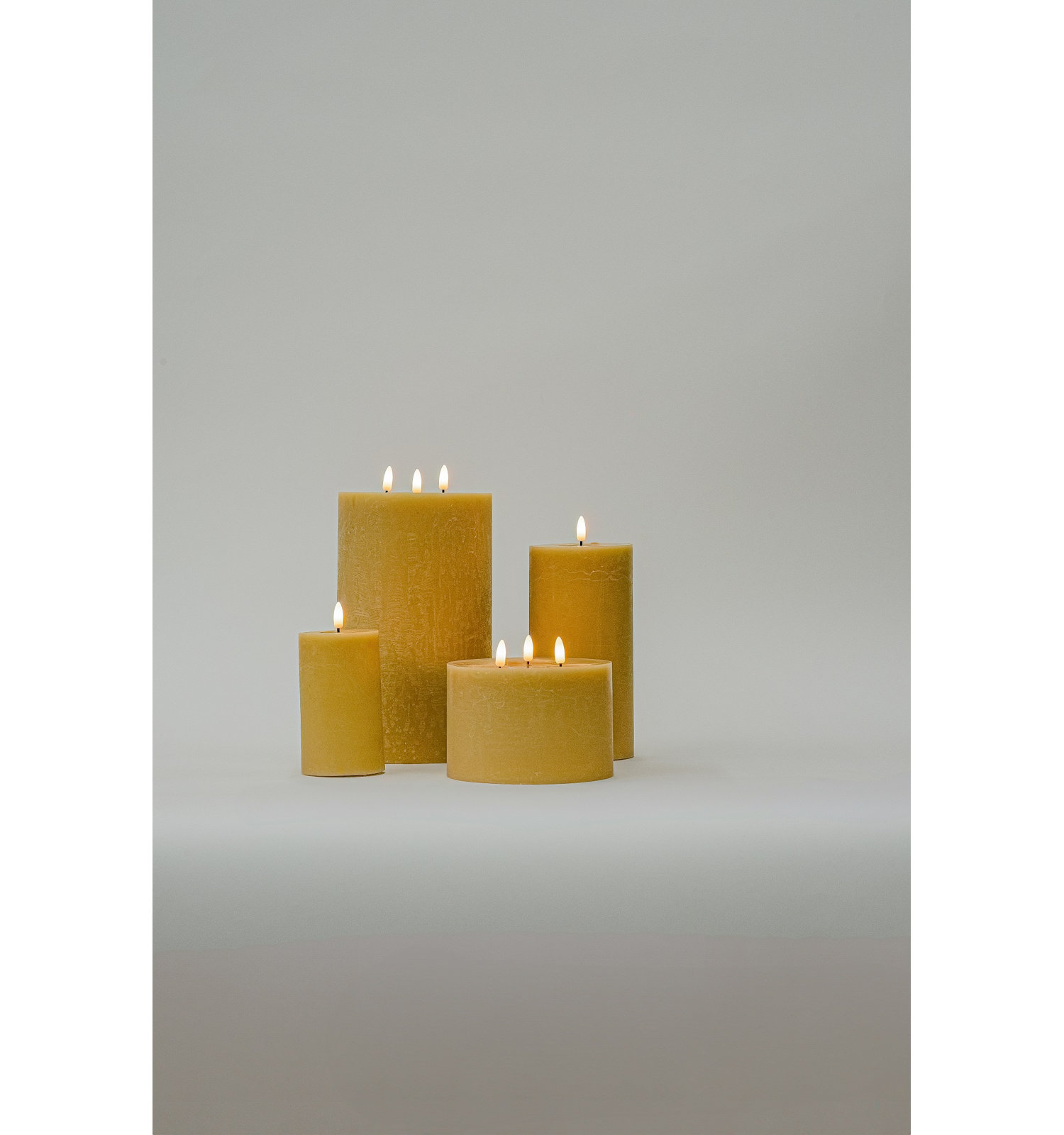 Small Flameless Pillar Candle, Yellow